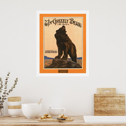 Poster John Frew - Grizzly Bear Rag (Cuisine)
