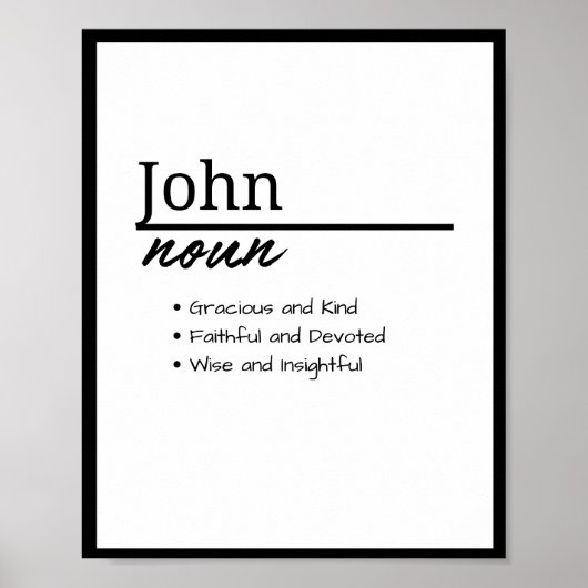 Poster John, Garçon Nom Personnalisé Définition (Devant)