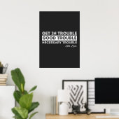Poster John Lewis - Citation à propos des problèmes (Bureau à domicile)