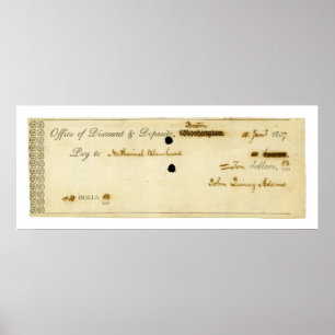Poster John Quincy Adams Vérification originale signée