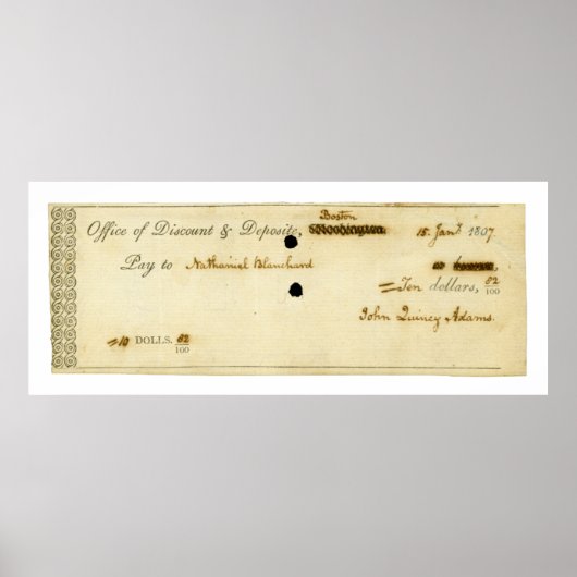 Poster John Quincy Adams Vérification originale signée (Devant)