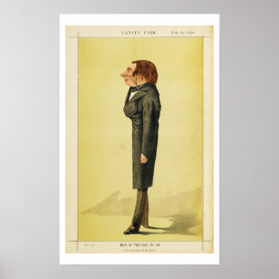 Poster John Ruskin (1819-1900), caricature by Cecioni fro
