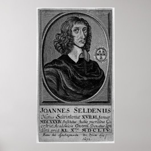 Poster John Selden, 1672 (Devant)