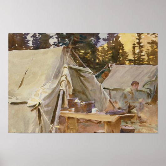 Poster John Singer Sargent - Camp au lac O'Hara (Devant)