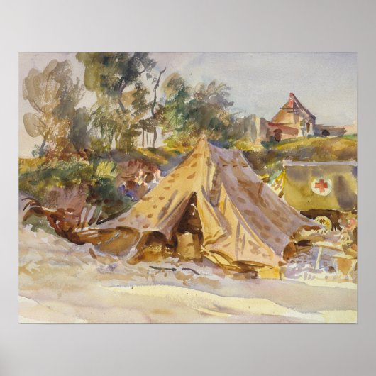 Poster John Singer Sargent - Camp avec Ambulance (Devant)