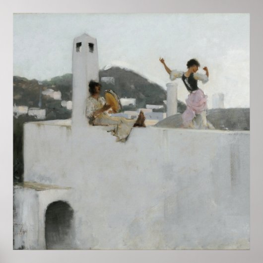Poster John Singer Sargent - Capri Girl Sur Un Toit (Devant)