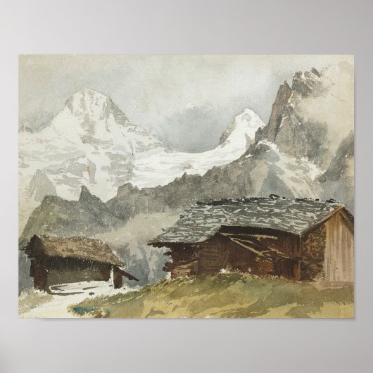 Poster John Singer Sargent - Chalets, Breithorn, Murren (Devant)