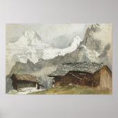 Poster John Singer Sargent - Chalets, Breithorn, Murren (Devant)