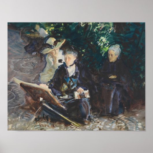 Poster John Singer Sargent - Dans le Generalife (Devant)