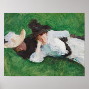 Poster John Singer Sargent - Deux filles sur une pelouse