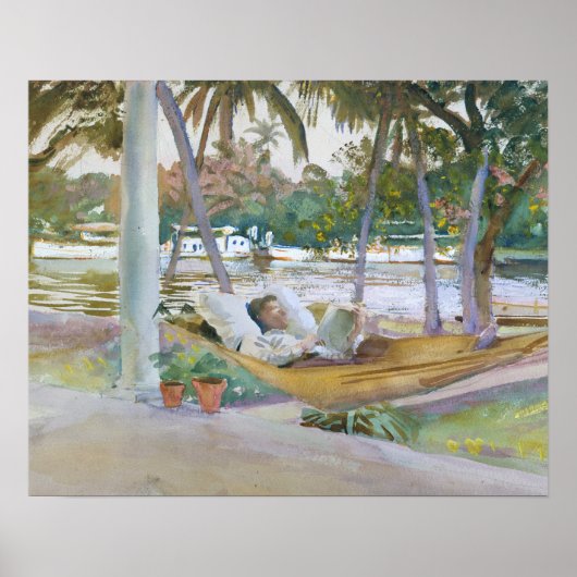 Poster John Singer Sargent - Figure à Hammock, Floride (Devant)