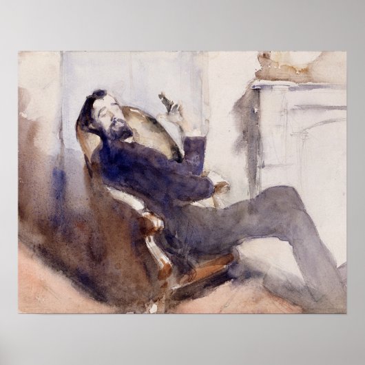 Poster John Singer Sargent -Portrait de Paul-Cesar Helleu (Devant)