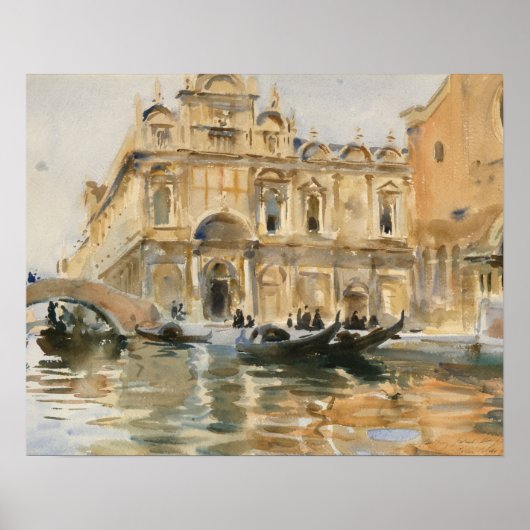 Poster John Singer Sargent - Rio dei Mendicanti, Venice (Devant)