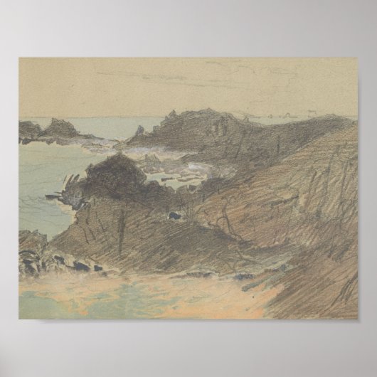 Poster John Singer Sargent - Rocky Coast (Devant)