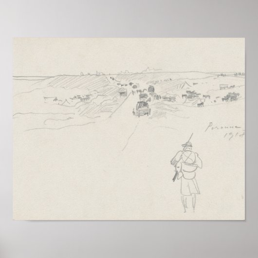 Poster John Singer Sargent - Route à Peronne (Devant)