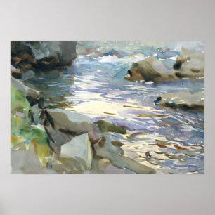 Poster John Singer Sargent - Stream et Rocks