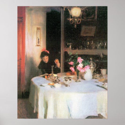Poster John Singer Sargent - Table de petit déjeuner (Devant)