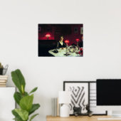 Poster John Singer Sargent Un dîner table à la nuit (Bureau à domicile)