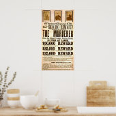 Poster John Wilkes Booth Recherché Pour Assassinat (Cuisine)