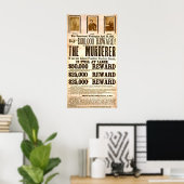 Poster John Wilkes Booth Recherché Pour Assassinat (Bureau à domicile)