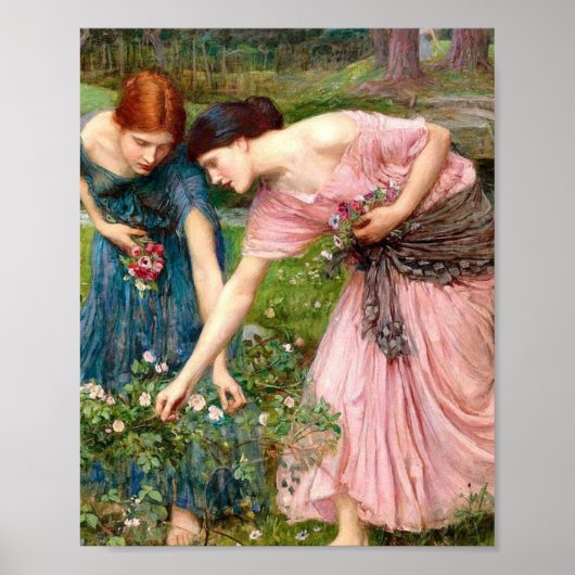 Poster John William Waterhouse Gather Ye Rosebuds (Devant)