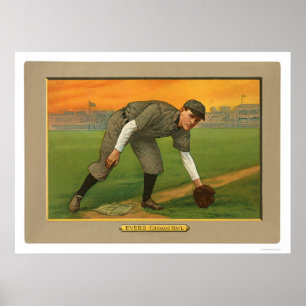 Poster Johnny Evers Cubs Baseball 1911