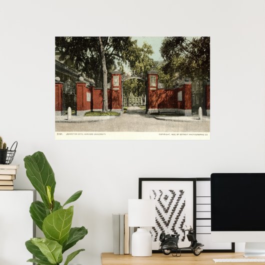 Poster Johnson Gate Harvard University 1902 (Bureau à domicile)