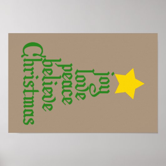 Poster Joie, Amour, Paix, Croire, Noël (Devant)