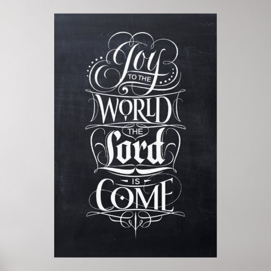 Poster Joie au monde Chalk Noir de Noël chrétien (Devant)