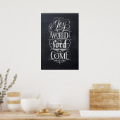 Poster Joie au monde Chalk Noir de Noël chrétien (Cuisine)