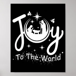 Poster Joie au monde Jésus Noël Scène de la Nativité Fa
