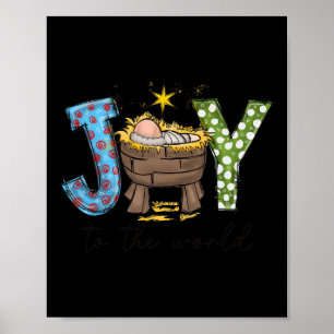 Poster Joie au monde par Jésus Scène de Noël de la Nativi