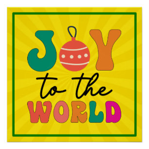 Poster Joie au monde Typographie de Noël colorée