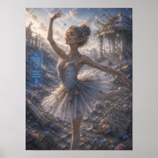 Poster Joie / Ballerine / Champ de fleurs (Devant)