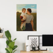 Poster Joie de la mère (Mère aimante et Fille) (Bureau à domicile)