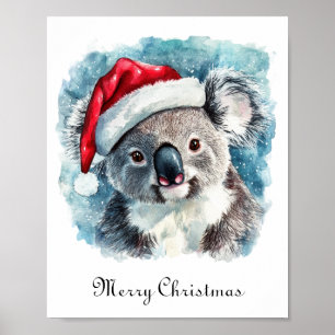 Poster Joie de Noël australienne, ours koala personnalisé