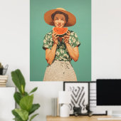 Poster Joie d'été avec Watermelon (Bureau à domicile)