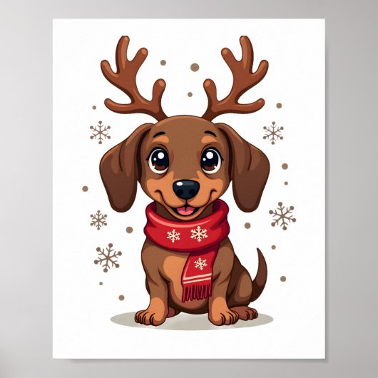 Poster Joie d'hiver de teckel (Devant)
