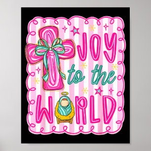 Poster Joie Preppy Pour Le Monde Croix De Noël Chrétienne