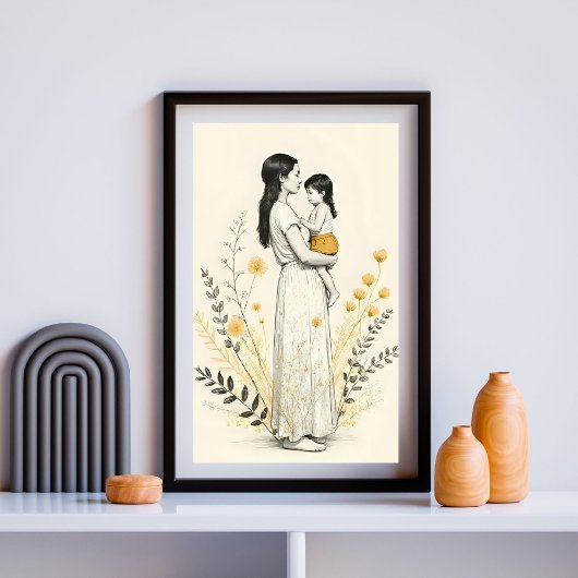 Poster Joie silencieuse dans ses bras