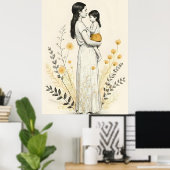 Poster Joie silencieuse dans ses bras (Bureau à domicile)