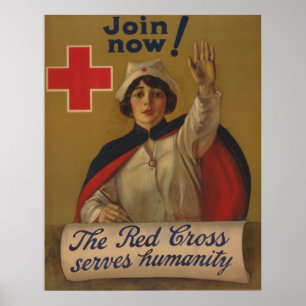 Poster Join Now!  The Red Cross serves humanity