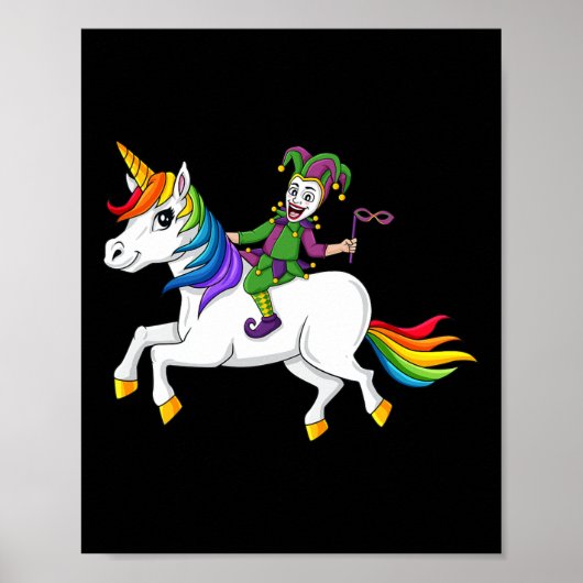 Poster Joker équitation Unicorn Mardi Gras Fun Girls (Devant)