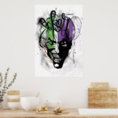 Poster Joker Neon Airbrush Portrait (Cuisine)