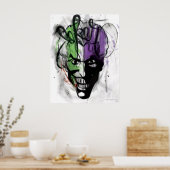 Poster Joker Neon Airbrush Portrait (Cuisine)