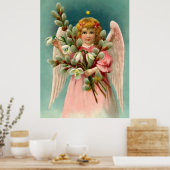 Poster Joli Ange En Robe Rose (Cuisine)