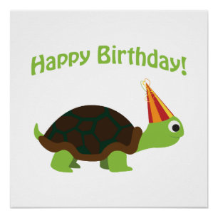 Poster Joli anniversaire ! Tortue
