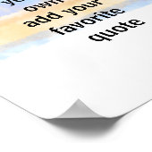 Poster joli aquarelle bleu et jaune ajouter un devis (Coin)