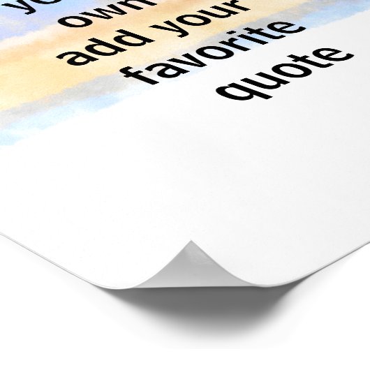 Poster joli aquarelle bleu et jaune ajouter un devis (Coin)