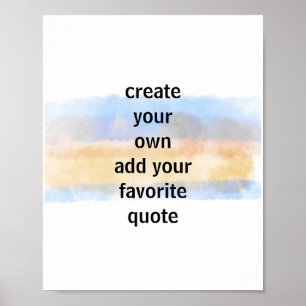 Poster joli aquarelle bleu et jaune ajouter un devis